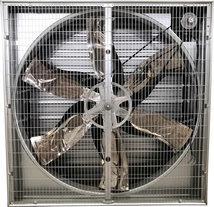 Heavy-duty 50-inch industrial poultry exhaust fan with high CFM airflow for commercial chicken farm ventilation.