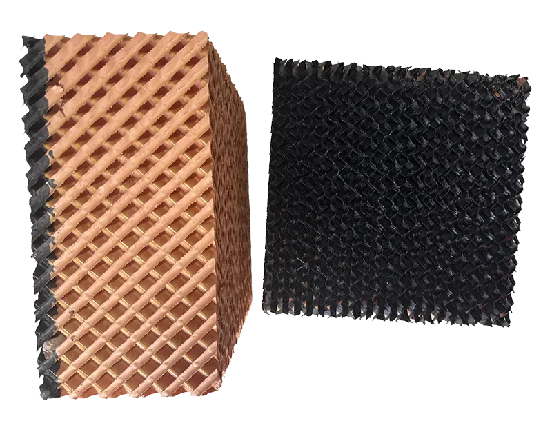 High-efficiency cellulose cooling pad media for greenhouse and poultry house evaporative cooling systems.